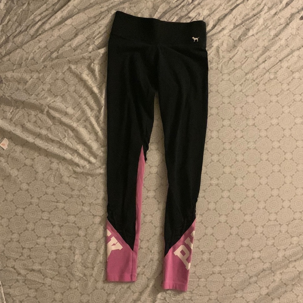 Victoria Secret black and pink leggings